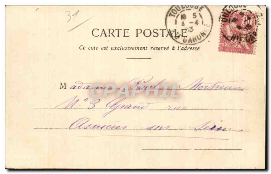 Toulouse - Faculté des Sciences — Choché A. Trantopli, n°109 — Rückseite