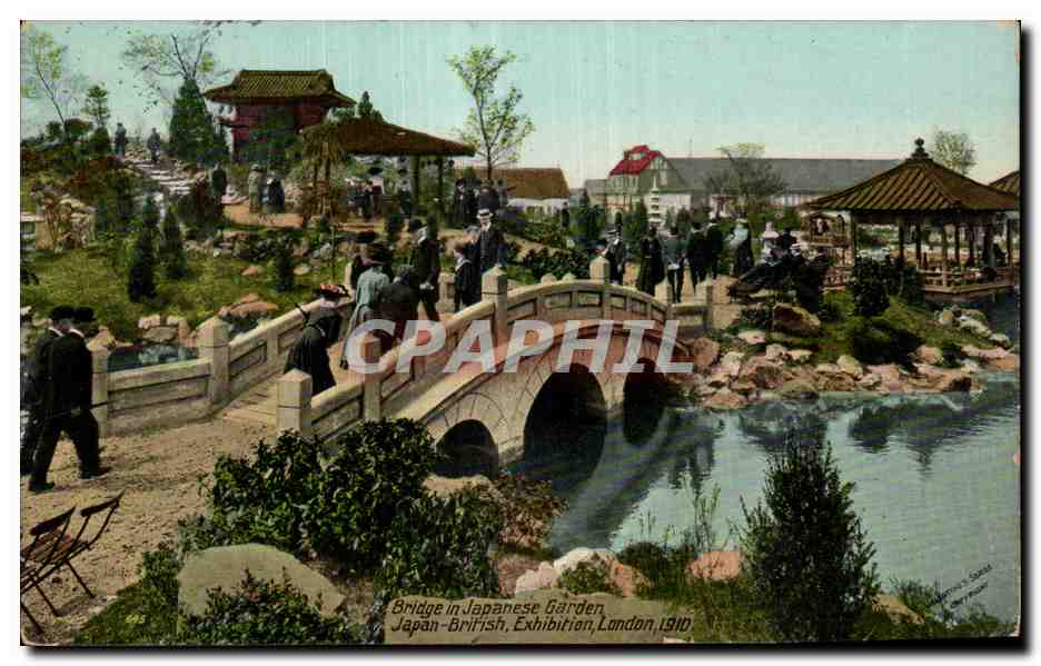 CPA Bridge in Japanese Garden Japan British Exhibition London Japon Nippon 