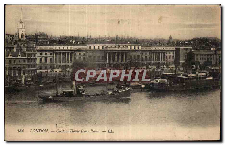 CPA London Custom House from River Bateaux 