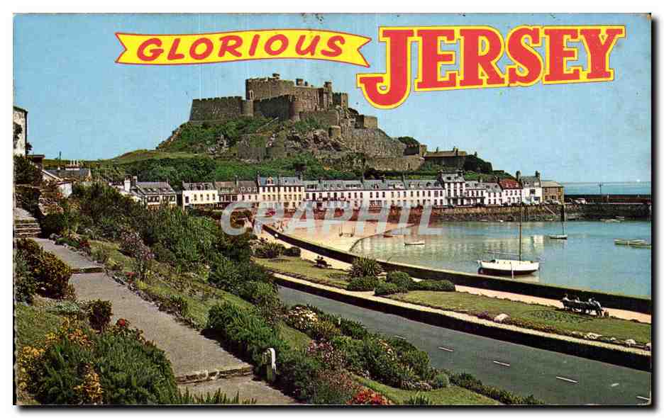 Mont Orgueil Castle & Gorey Harbour — Jersey, C.I. — Guernsey Press Co. Ltd. GPJ 111