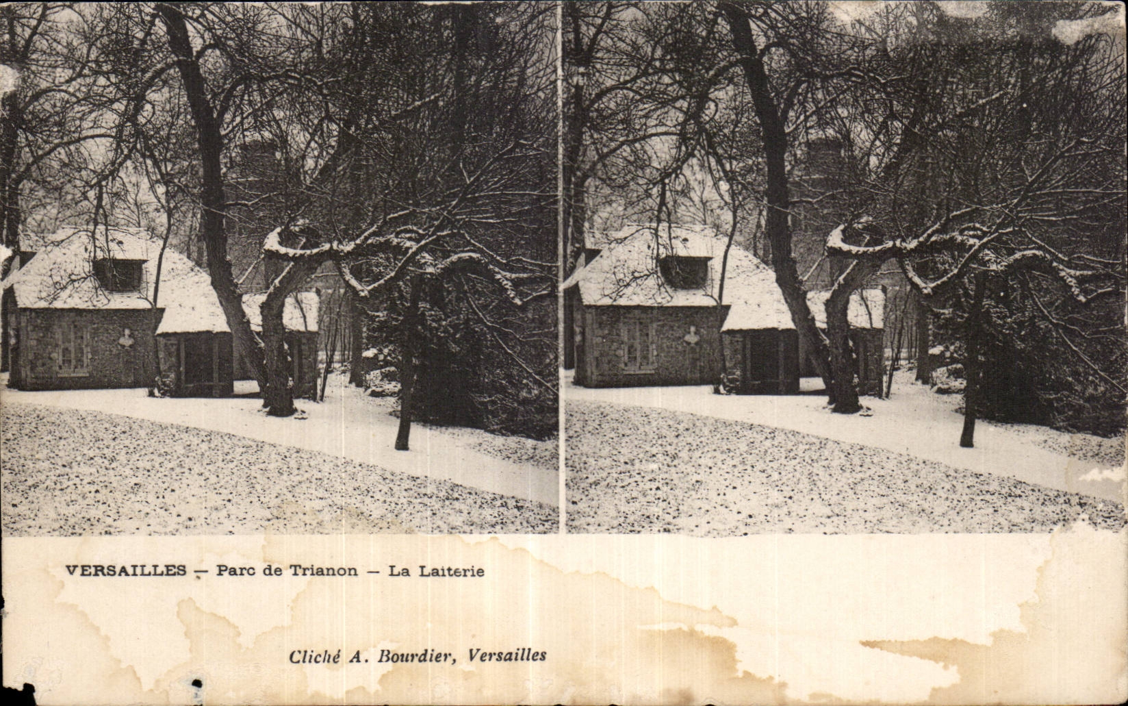 Stereokarte - Versailles - Park von Trianon - Die Käserei - Antike Ansichtskarte