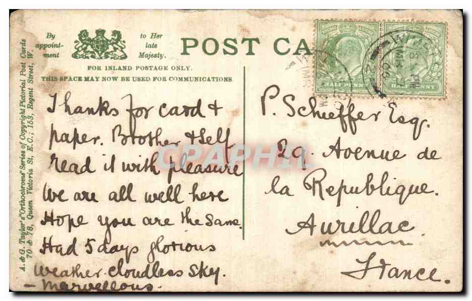 Angleterre - England - The Pipe Major - Black Watch - CPA  — Rückseite