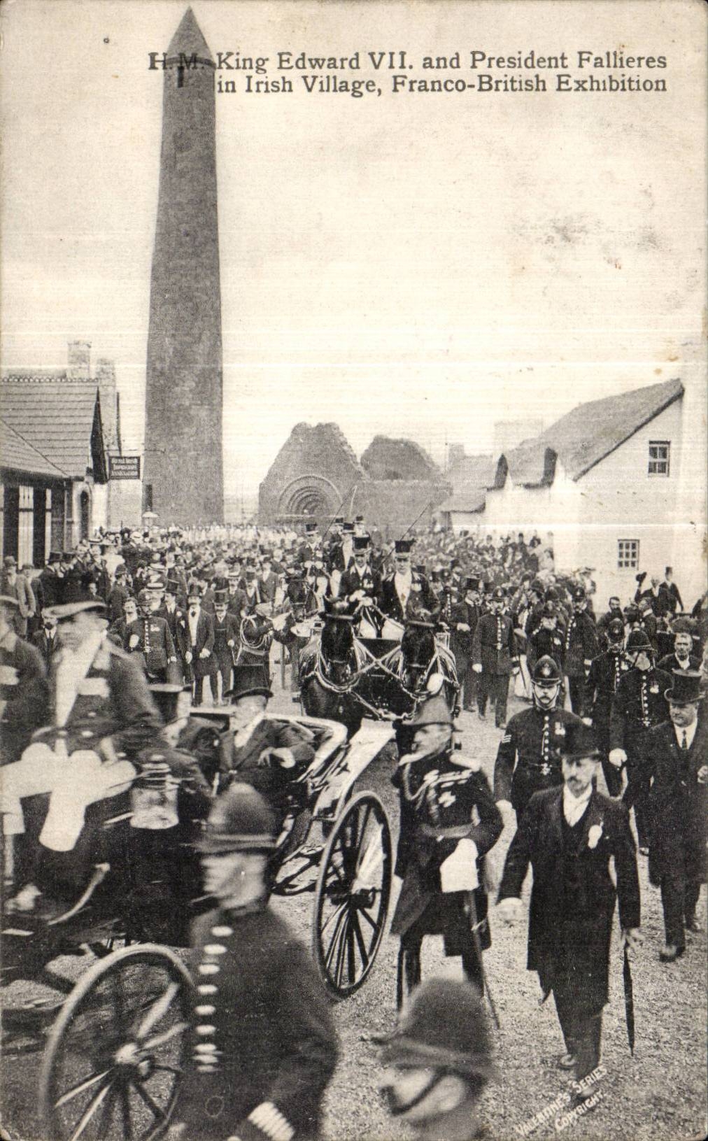 Angleterre - England - H M King Edward VII - President Fallieres in Irish Village - Franco British Exhibition - CPA 