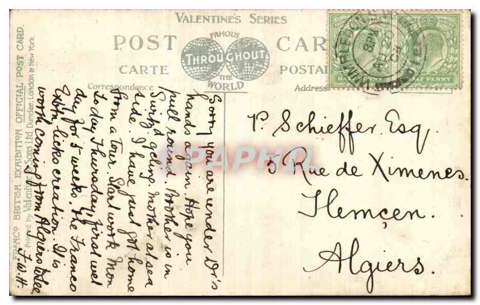 Angleterre - England - H M King Edward VII - President Fallieres in Irish Village - Franco British Exhibition - CPA  — Rückseite