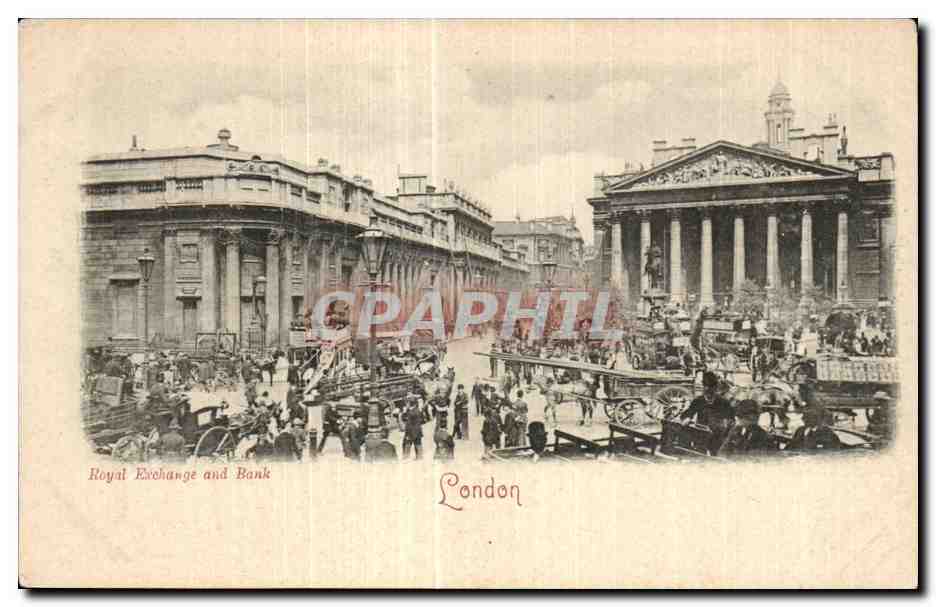 Angleterre - England - Royal Exchange and Bank - London - CPA 