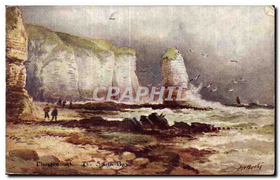 Flamborough — The South Bay — Artwork by J. F. B. H. (signature visible)