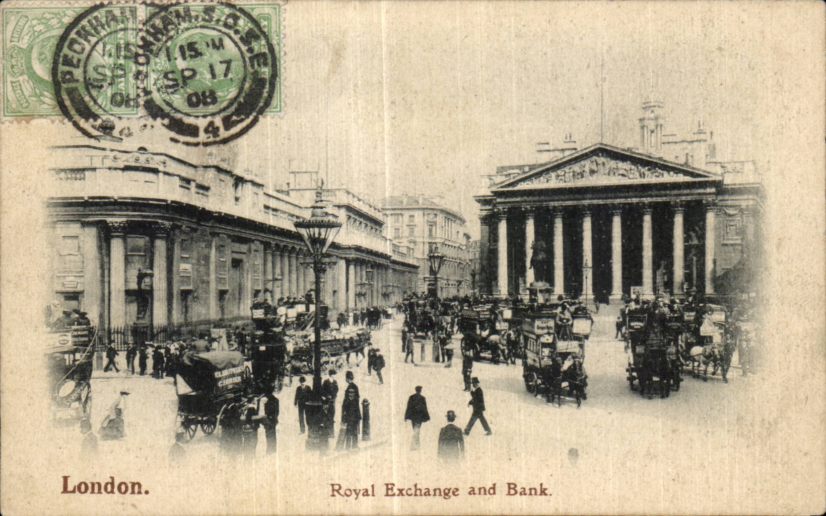 Angleterre - England - London - Royal Exchange and Bank - CPA 