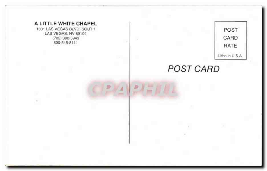 CPA A Little White Chapel Las Vegas Blvd South Las Vegas — Rückseite