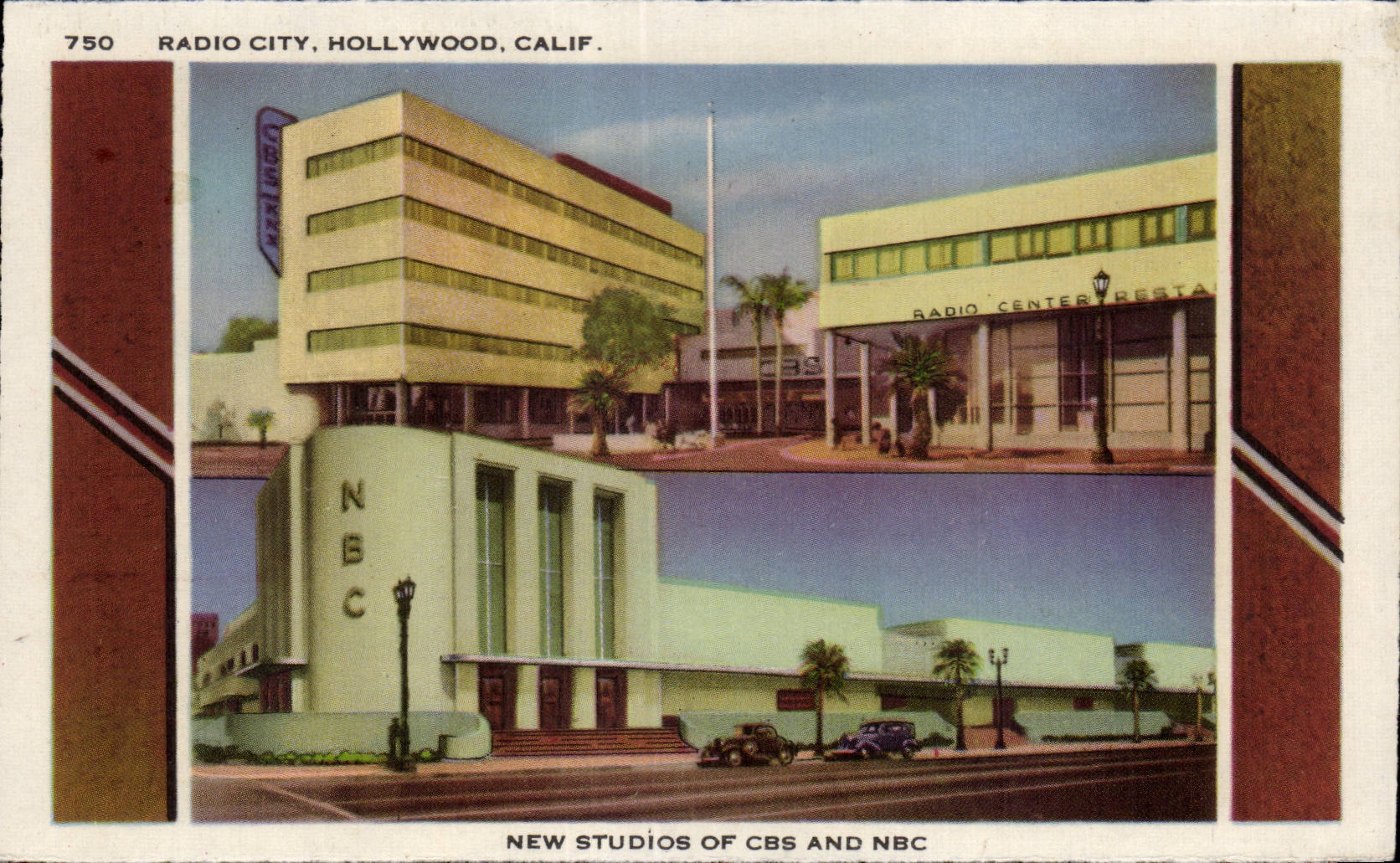 CPA Radio City Hollywood California New studios at CBS and NBC 