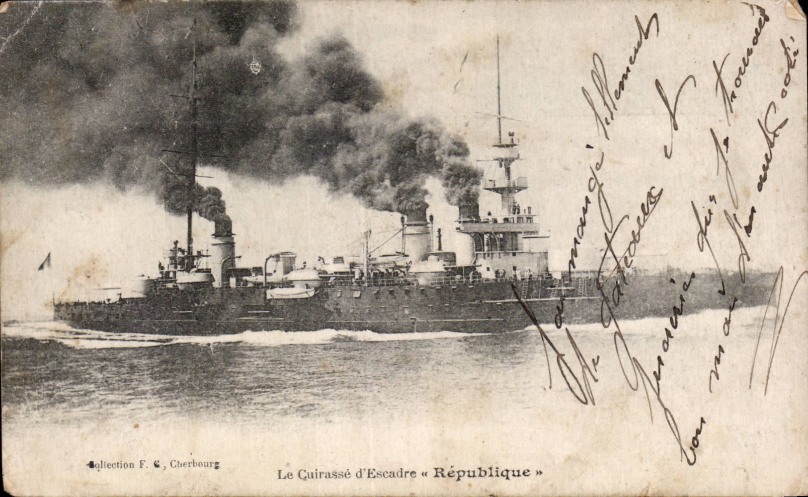 Paquebot - Steamer - Bateau - Boat - Republique - Le Cuirasse d Escadre - CPA 