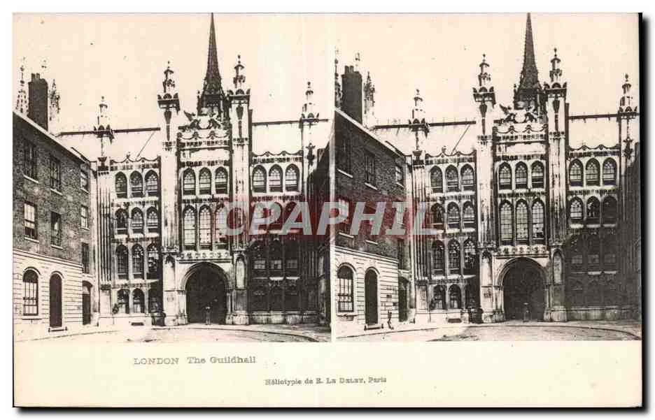 Carte Stereoscopique - London - The Guildhall - CPA 