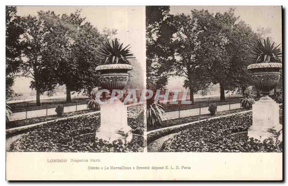 Carte Stereoscopique - London - Regents Park - CPA 