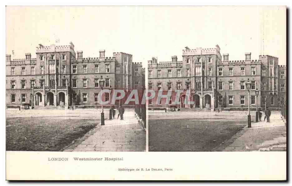 Carte Stereoscopique - London - Westminster Hospital - CPA 