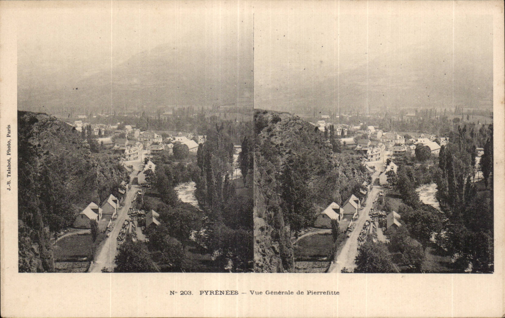 Carte Stereoscopique - Pyrenees - Vue Generale de Pierrefitte - CPA 
