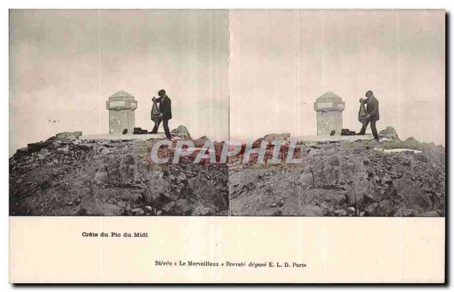 Carte Stereoscopique - Crete du Pic du Midi - CPA 