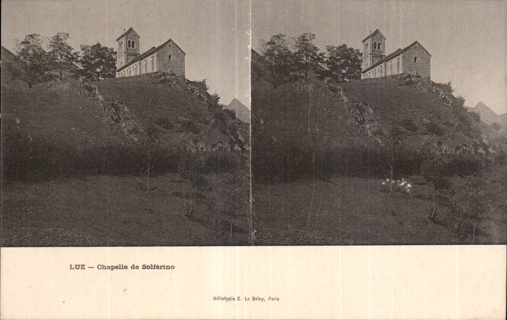 Carte Stereoscopique - Chapelle de Solferino - CPA 