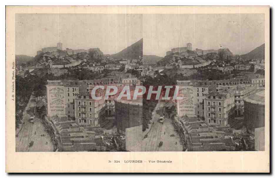 Carte Stereoscopique - Lourdes - Ve Generale - CPA 