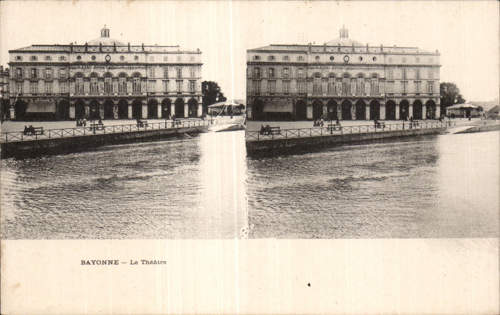 Carte Stereoscopique - Bayonne - Le Theatre - CPA 