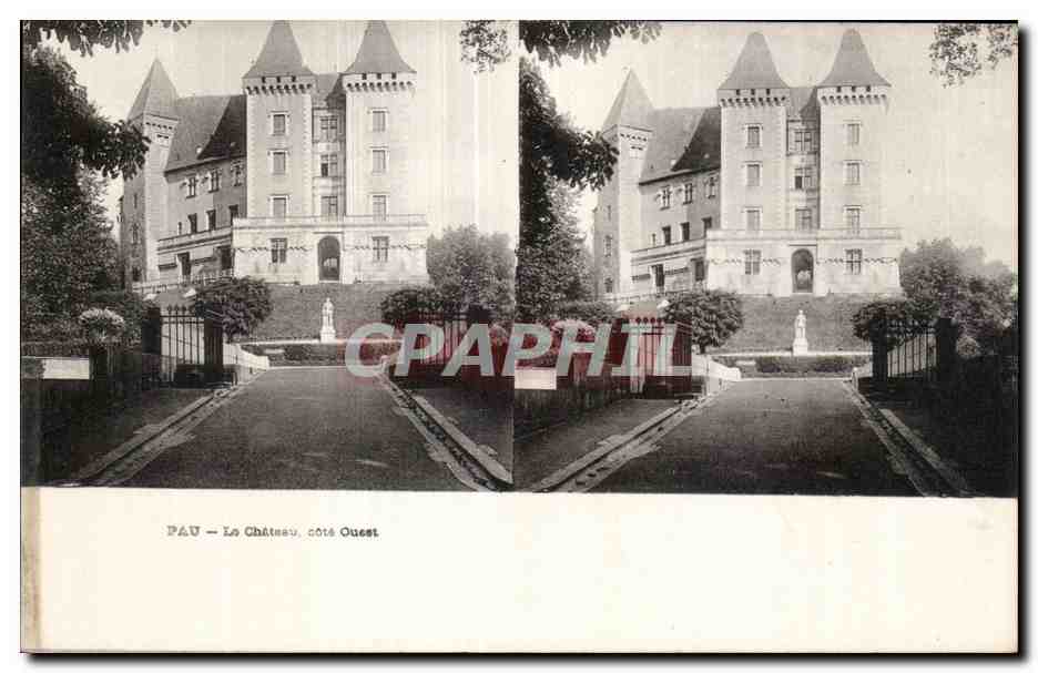 Carte Stereoscopique - Pau - Le Chateau - CPA 