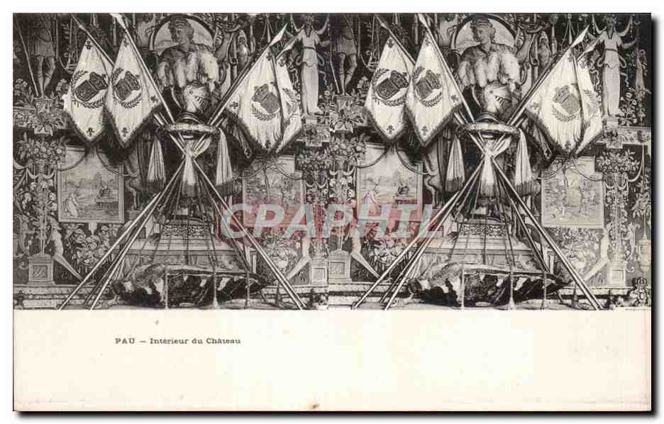 Carte Stereoscopique - Pau - Interieur du Chateau - CPA 