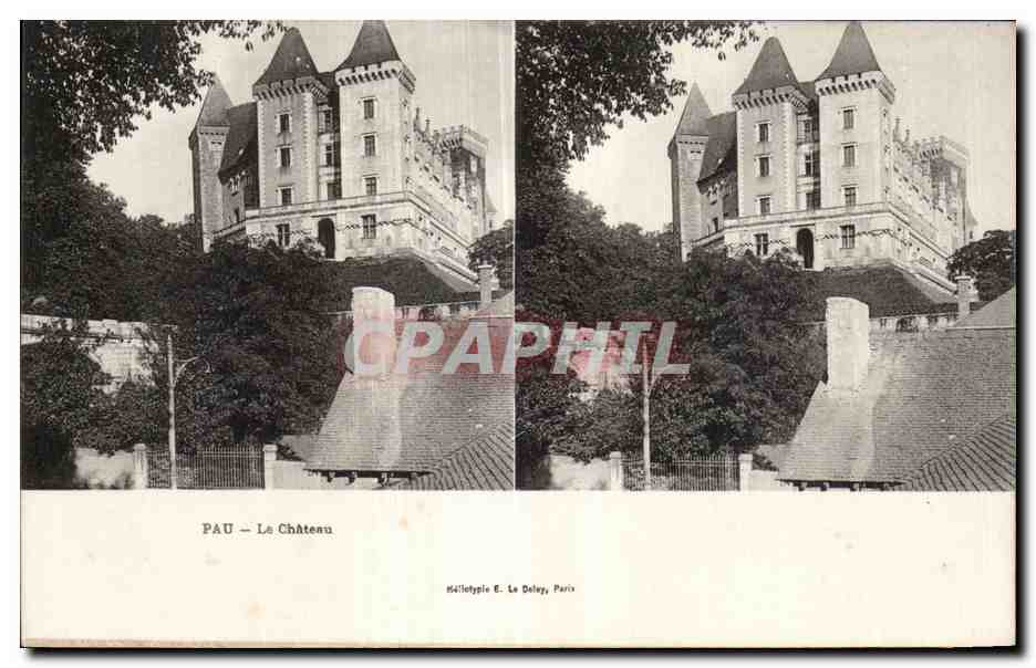 Carte Stereoscopique - Pau - Le Chateau - CPA 