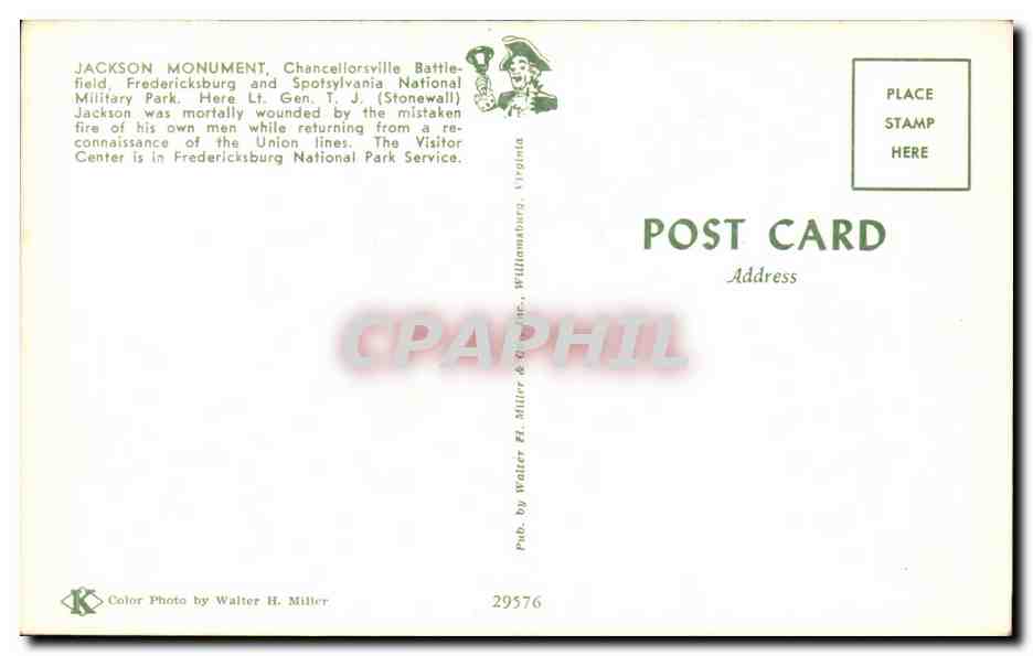 Etats Unis - USA - Virginia - Jackson Monuoent - CPA  — Back