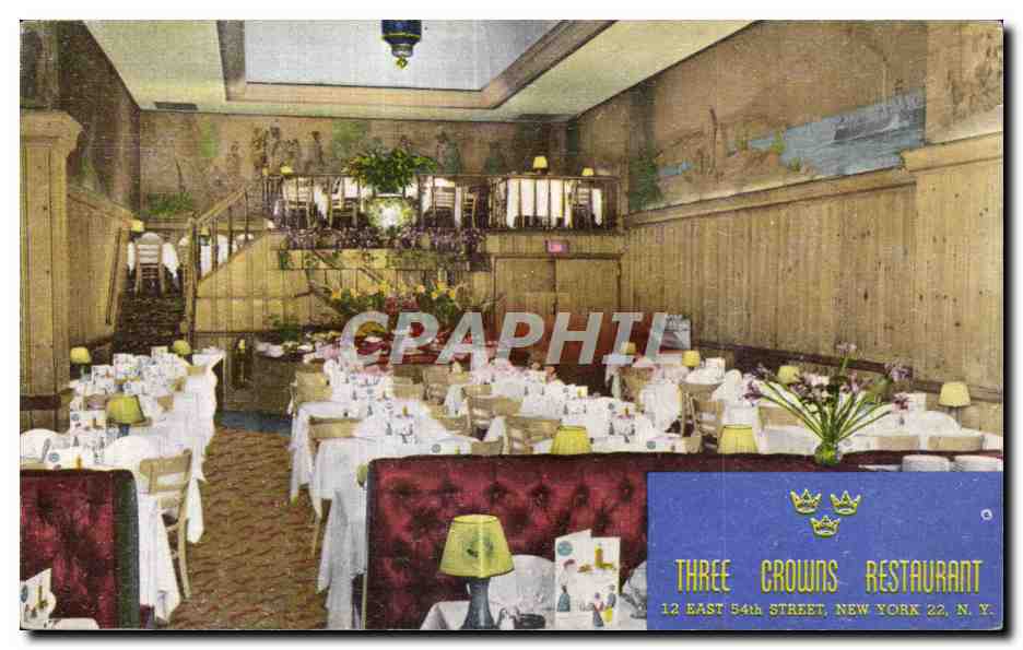 Etats Unis - USA - New York City - Three Crowns Restaurant - 12 East 54th Street - Native Swedish Cuisine - CPA 