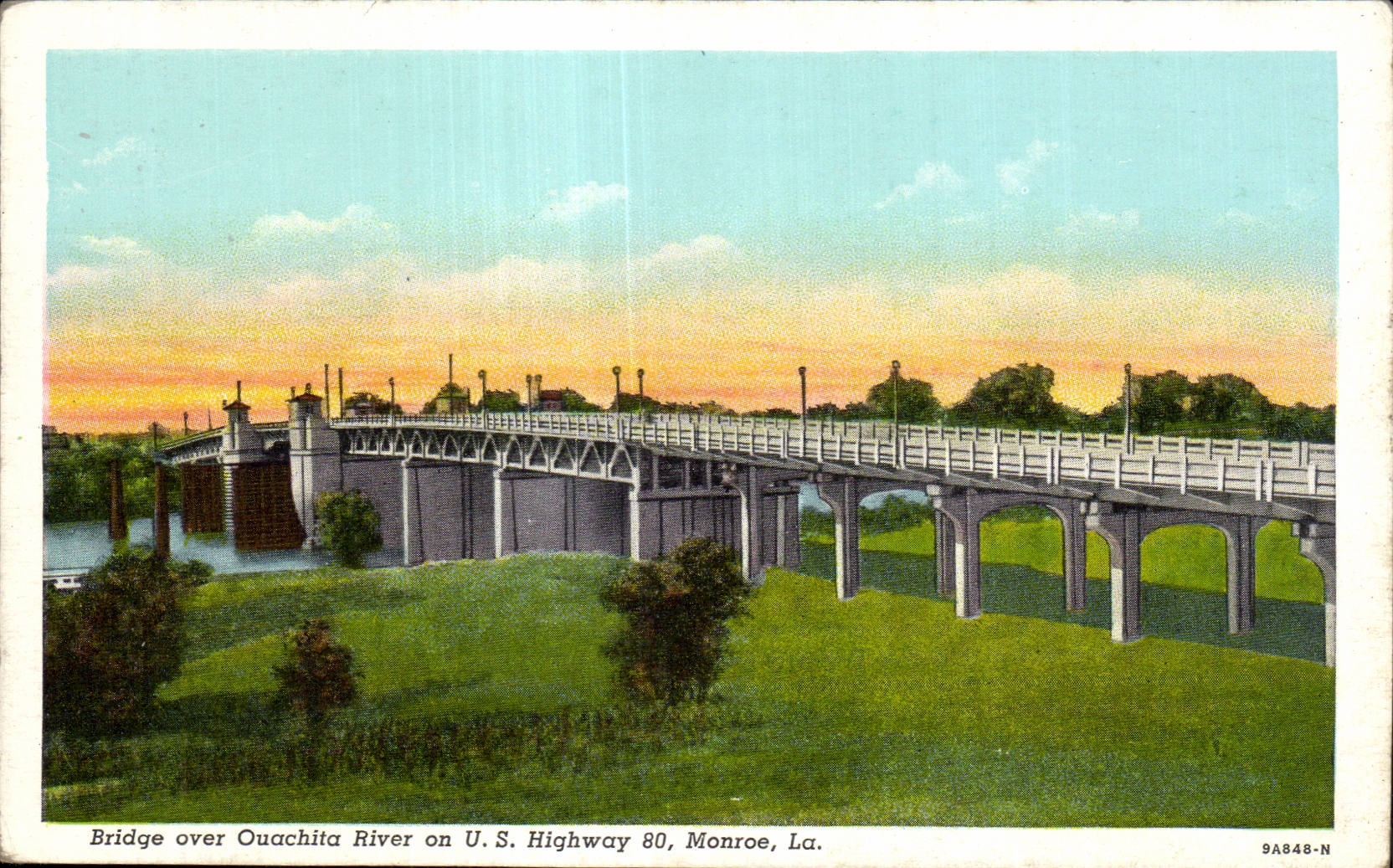 Etats Unis - LA - Louisiana - Monroe - US Highway 80 - Bridge over Ouachita River - CPA 
