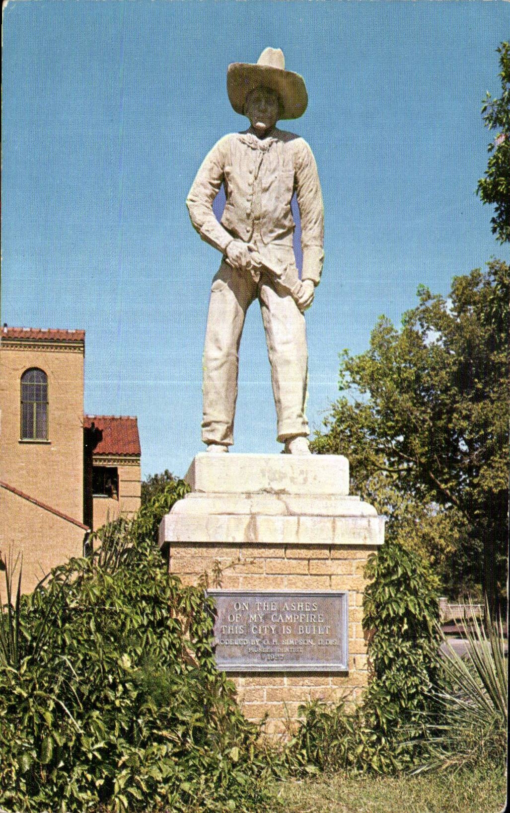 CPA Cowboy Statue Boot Hill Dodge City Kansas