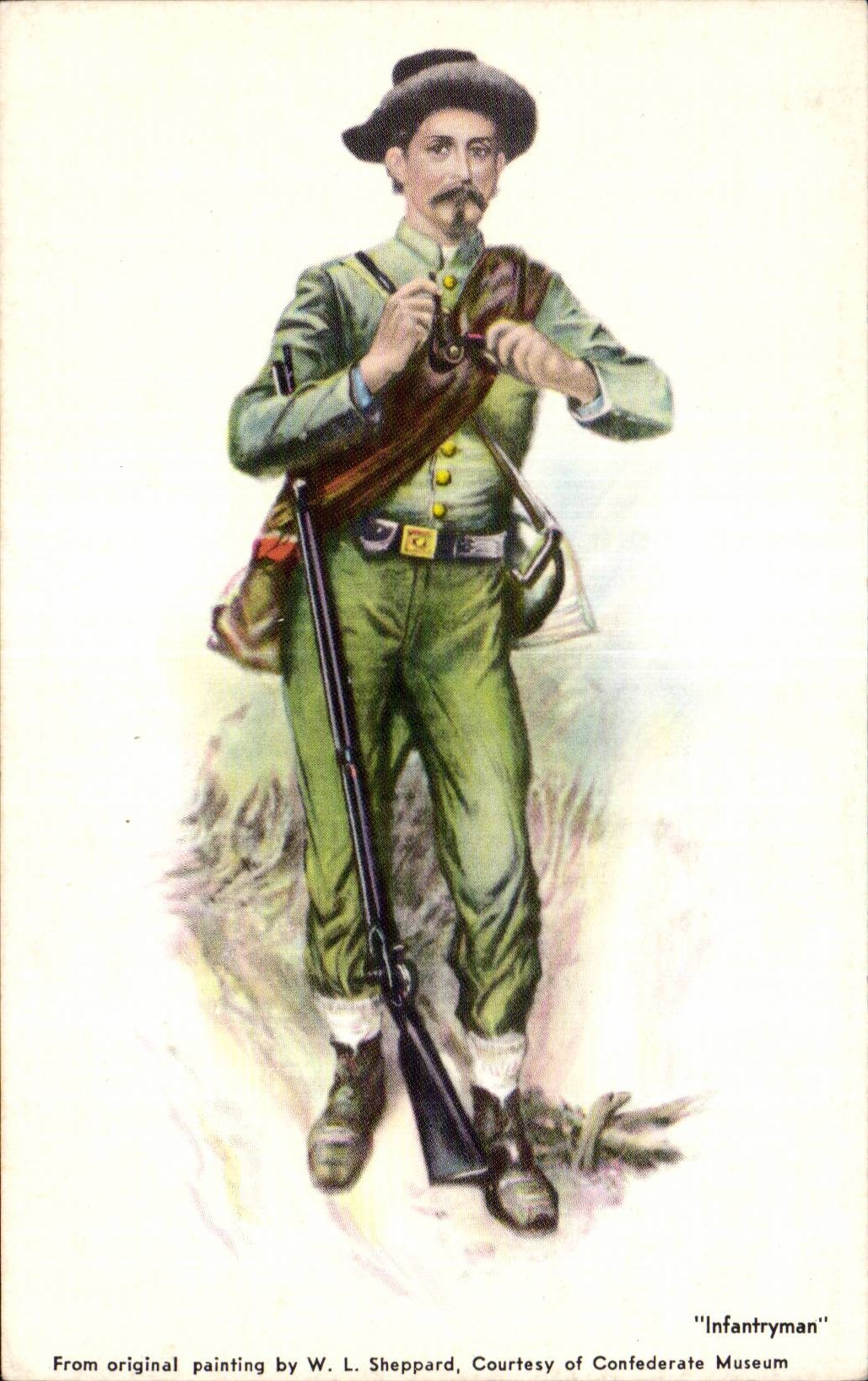 CPA Infantryman From original painting by W L Sheppard Couresty of Confederate Museum