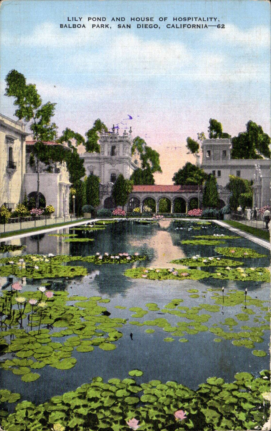 CPA Lily pond and house of hospitality Balboa Park San Diego California