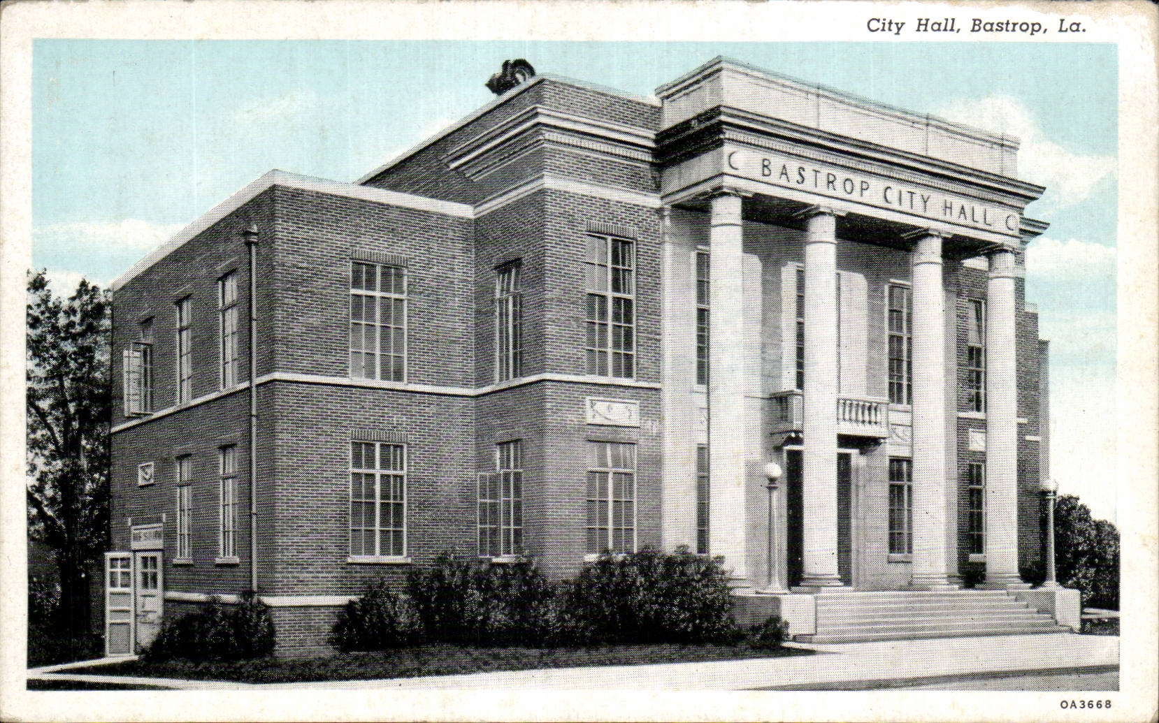 Bastrop City Hall — Louisiana — éditeur Curteich, n° OA3668