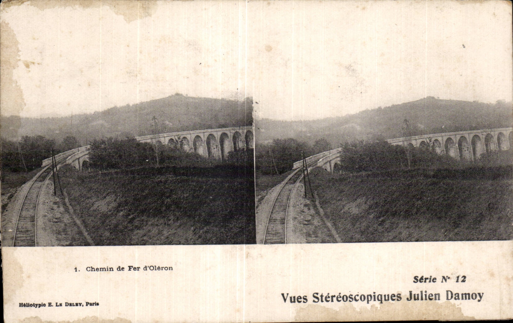 Chemin de Fer d'Oléron — Viaduc — Héliotypie E. Le Delsy, Paris, Série N° 12
