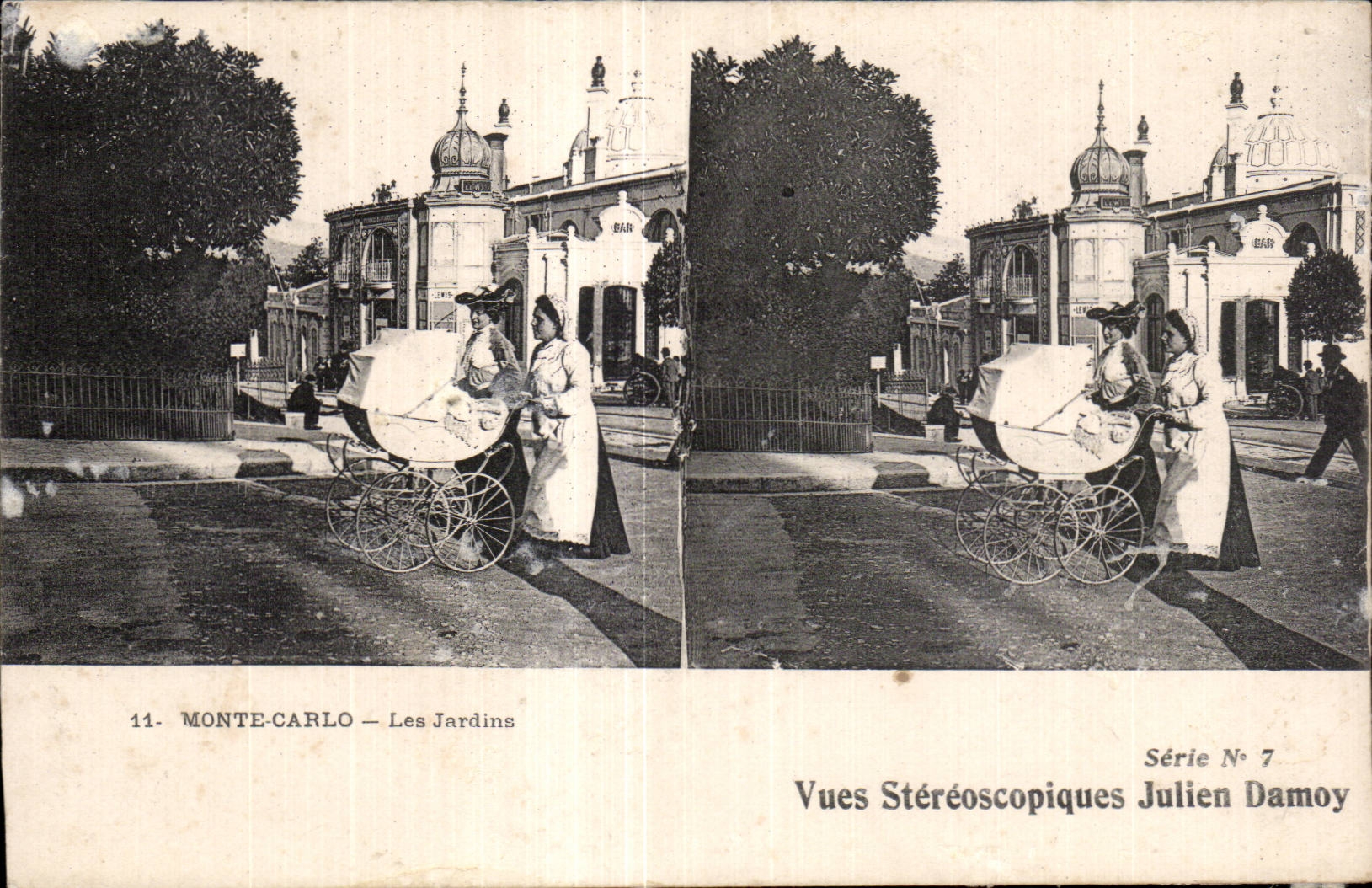 CPA Vues Stereoscopiques Julien Damoy Monte Carlo Lea Jardins Monaco 