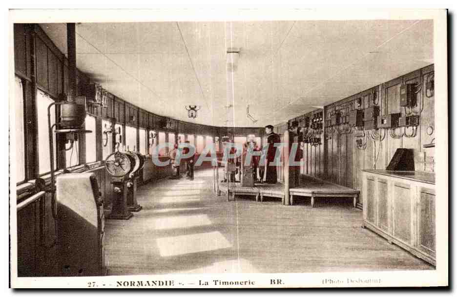 CPA Bateau Normandie La Timonerie Paquebot 