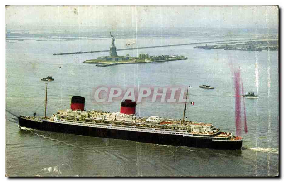 CPA Bateau Paquebot Liberte Ligne Le Havre Southampton New York 