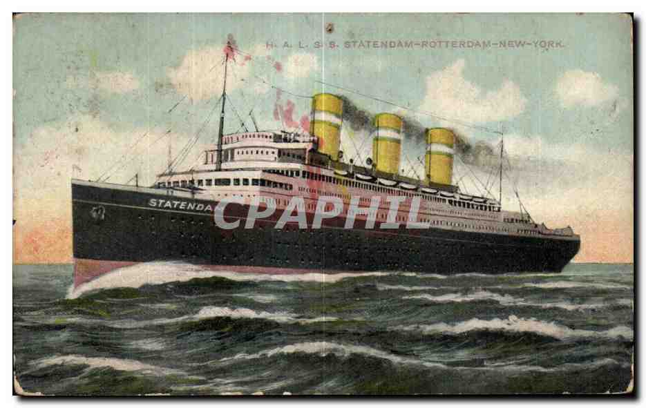 CPA Bateau Statendam rotterdam New York Paquebot