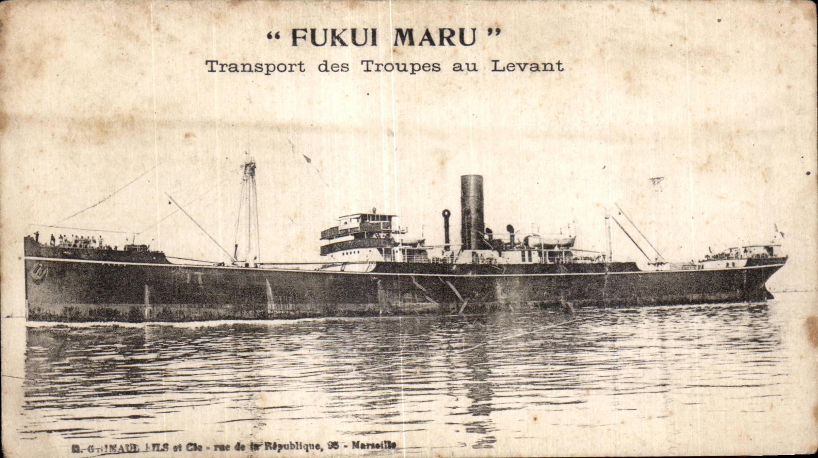 CPA Bateau Fukui Maru Tranport des Troupes au Levant