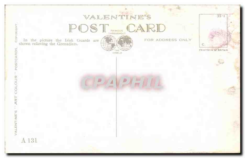 CPA irish guards and grenadier Buckingham Palace London Militaria  — Rückseite
