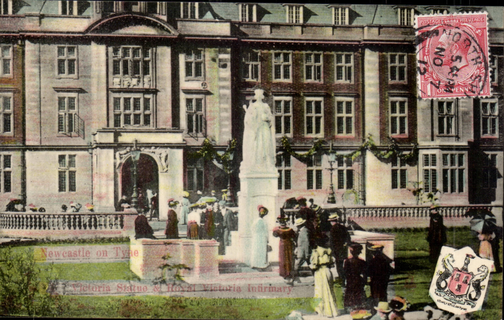 CPA Newcastle on Tyne Victoria Statue   Royal victoria Infirmary 