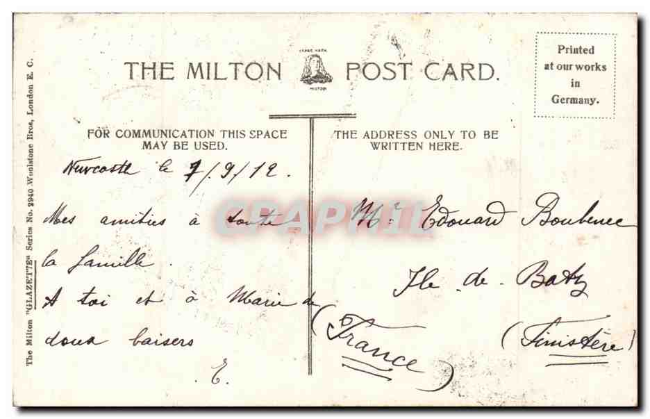 CPA Newcastle on Tyne Victoria Statue   Royal victoria Infirmary  — Rückseite