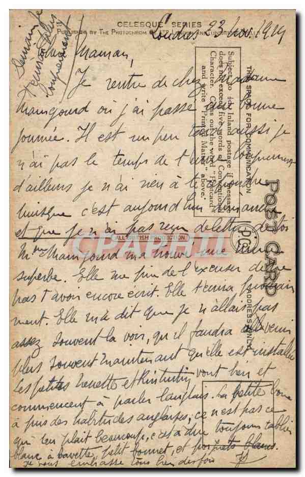 CPA London Old Houses Holborn — Verso