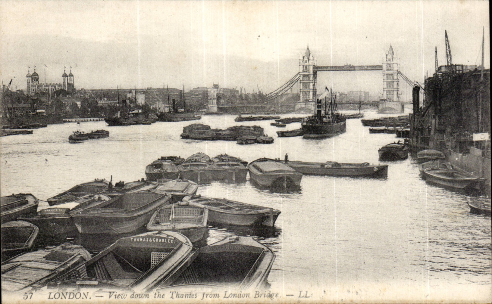 CPA London View down the Thames from London Bridge