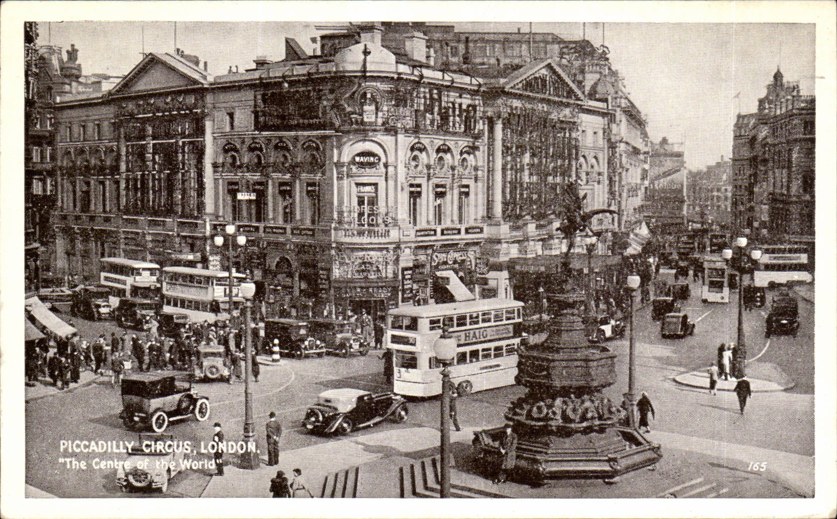 CPA Piccadly Circus London the centre of the world