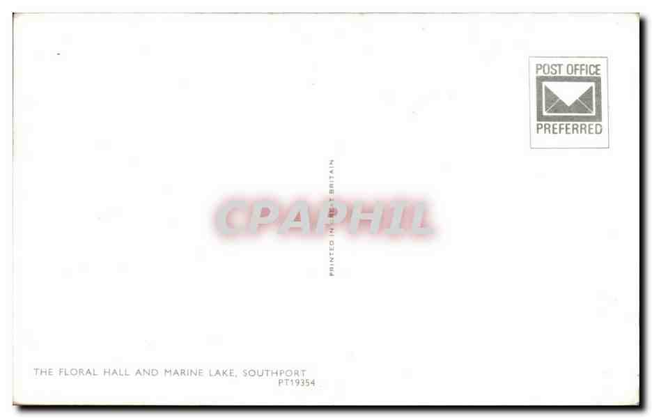 CPA The Floral Hall and Marine Lake Southport — Back