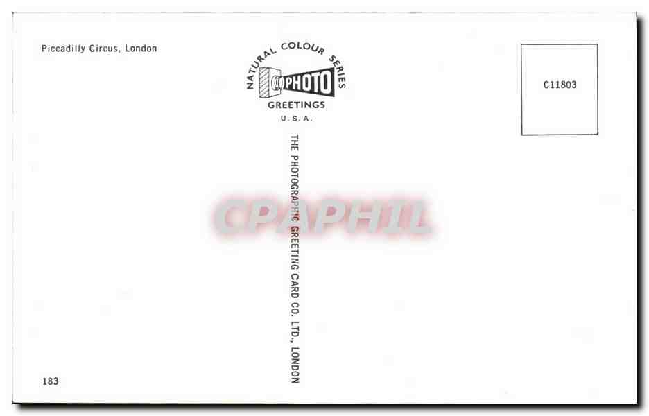CPA Piccadilly Circus London — Verso