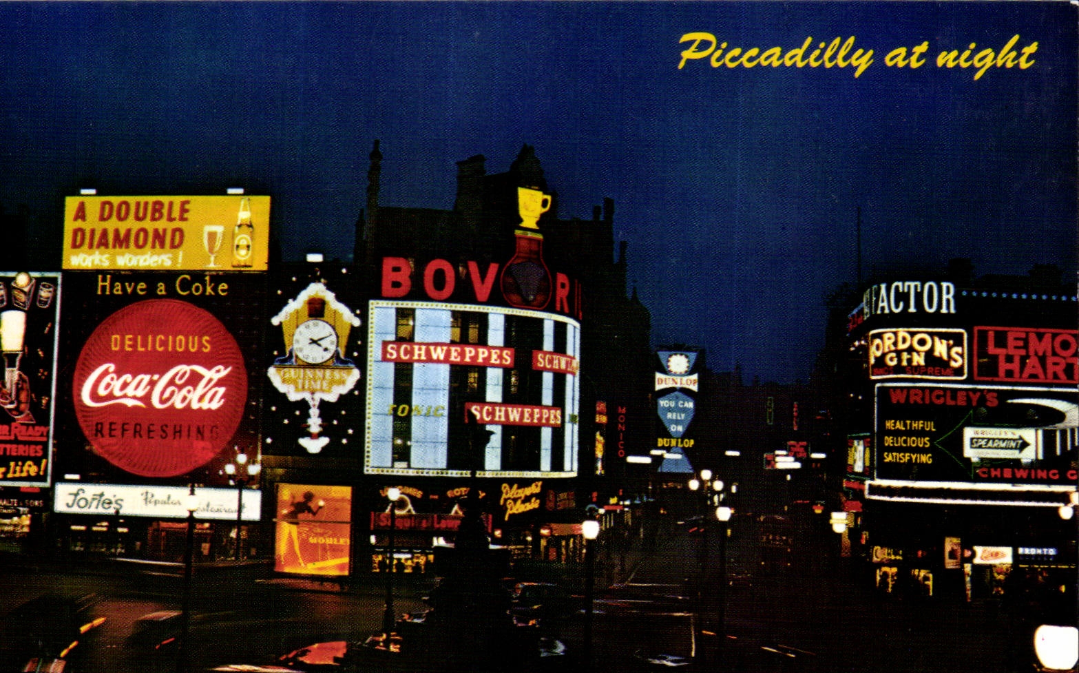CPA Piccadilly at Night London 