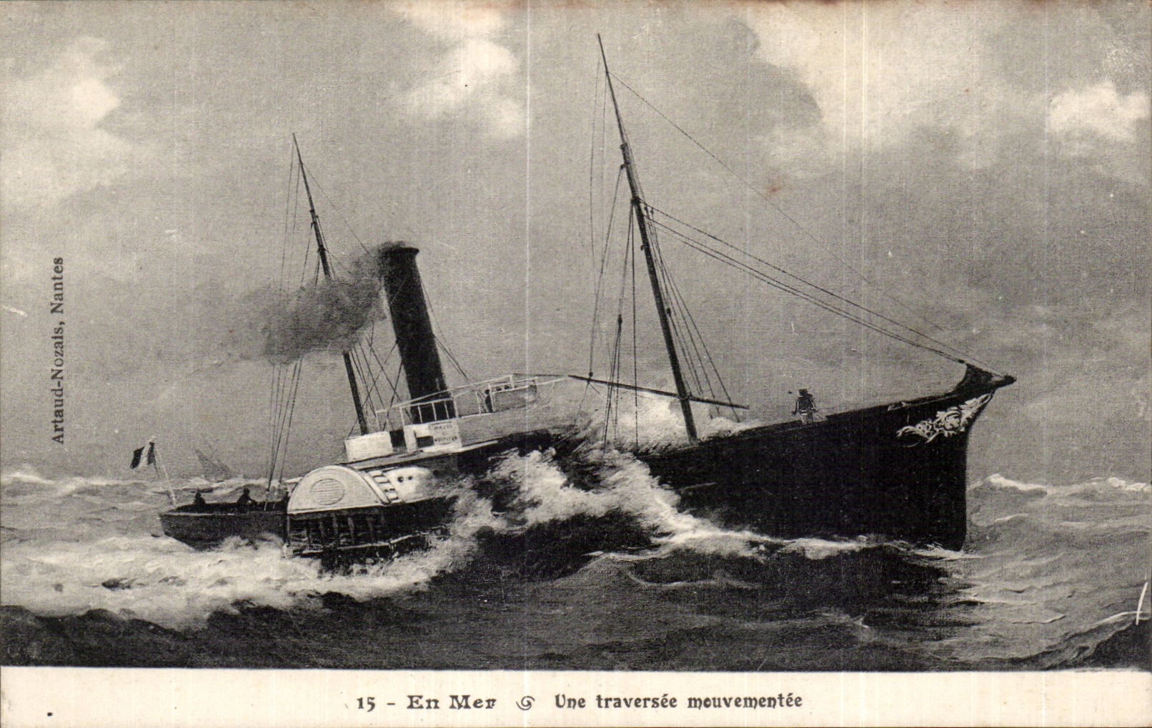 CPA Bateau En Mer Une Traversee mouvementee Commerce
