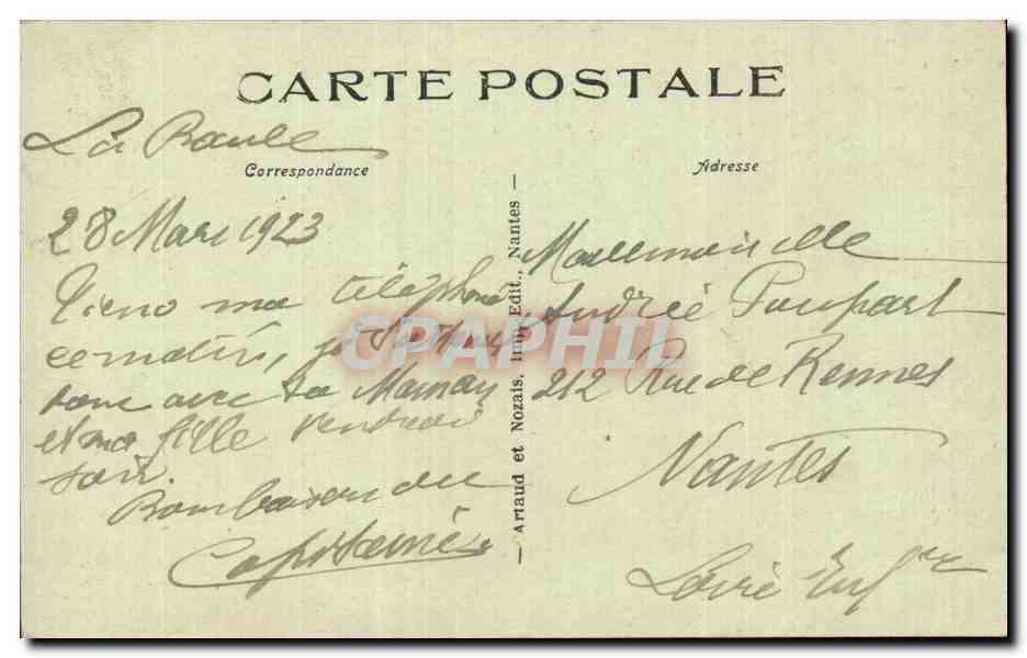 Bateaux de Pêche fuyant devant la Tempête — série 34 — Arraud et Nozais, Nantes — Rückseite