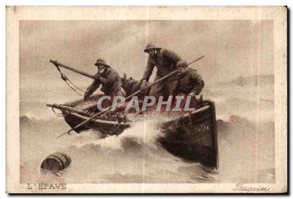 Carte de visite publicitaire Bateau L Epave Arsene Haton Saint Nazaire Peche 